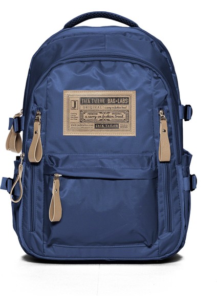 Tablet ve Laptop Bölmeli Çok Cepli Su Geçirmez Okul Çantası Lise ve Ortaokul JT60010 Lacivert