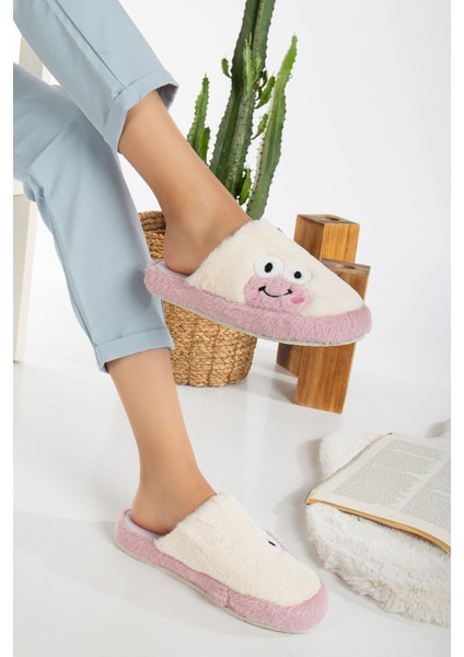 Kadın Kurbağa Figürlü Sessiz Taban Peluş Ev Terliği fiyatları