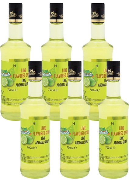 Naturello Lime Aromalı Şurup 700 ml x 6lı Koli