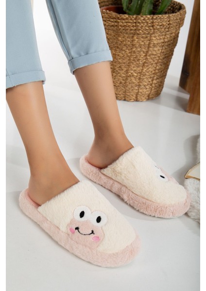 Kadın Kurbağa Figürlü Sessiz Taban Peluş Ev Terliği fiyatları