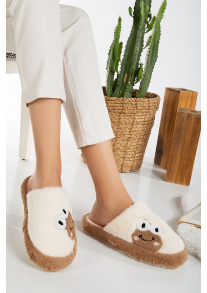 Kadın Kurbağa Figürlü Sessiz Taban Peluş Ev Terliği fiyatları