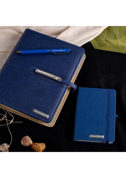 Kişiye Isme Özel Hediye Organizer Sonsuz Ajanda Kalem ve Not Defteri Seti Kutulu modelleri