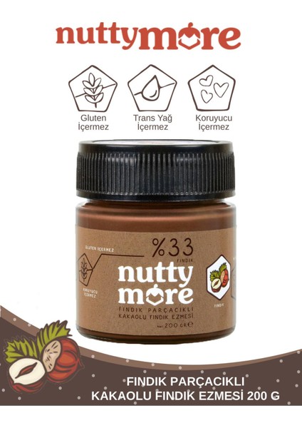 Abdurrahman Tatlıcı Tadıbu 330 gr x 2 Adet & Nutty More %33 Fındık Parçacıklı Kakaolu Fındık Ezmesi 200 gr
