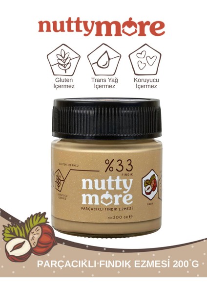Abdurrahman Tatlıcı Tadıbu 330 gr x 2 Adet & Nutty More %33 Fındık Parçacıklı Fındık Ezmesi 200 gr