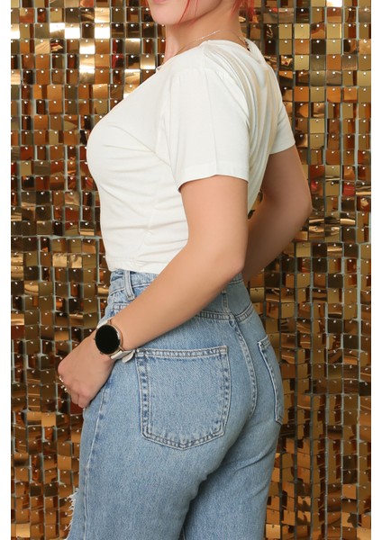 Kadın Esnek Crop Body Dvn