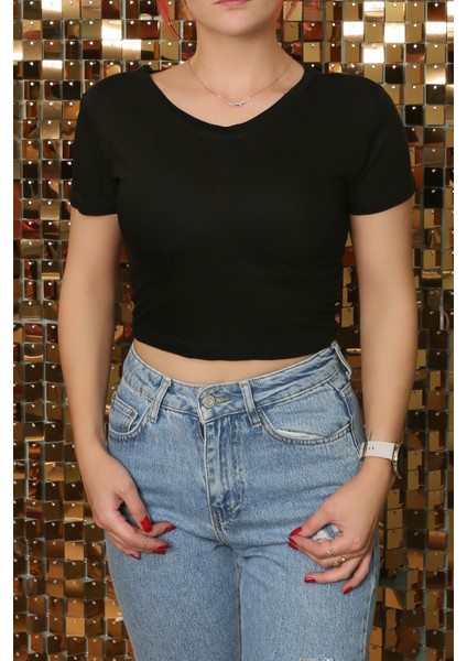 Kadın Esnek Crop Body Dvn