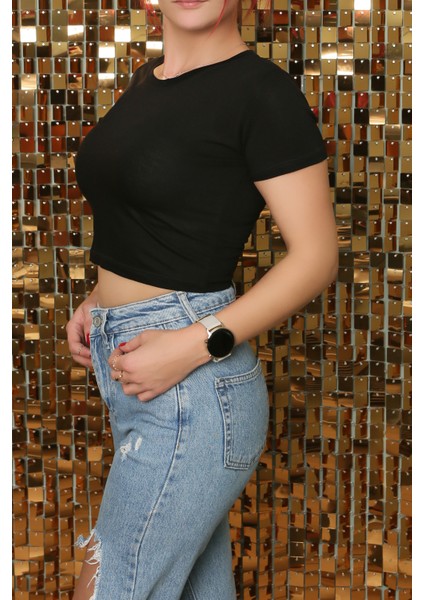 Kadın Esnek Crop Body Dvn