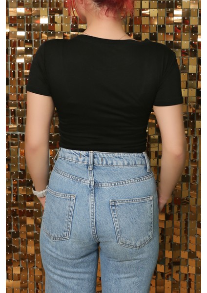Kadın Esnek Crop Body Dvn
