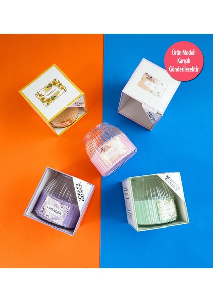 Zarif Desenli Cam Kavanoz Mum ( Tek Adet )