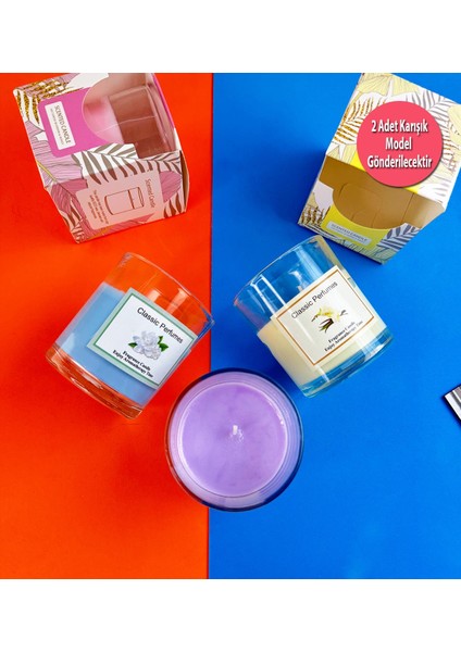 2'li Aromatik Kokulu Cam Kavanoz Mum