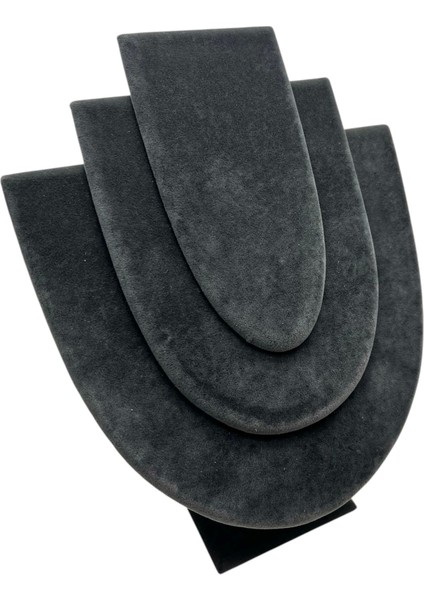 Yerli Üretim Ahşap Model Anfora Kumaş Füme Renk 25 cm Kolye Takı Sergileme Mankeni