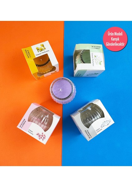 Modern Dekorasyonlu Cam Kavanoz Mum ( Tek Adet )