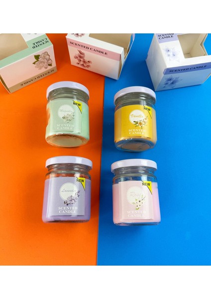 Aromatik Kokulu Cam Kavanoz Mum ( Tek Adet ) modelleri