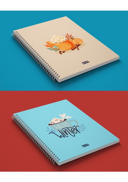 Purple & More Marka Be Spicy ve Hello Winter 2'li Defter Seti A5 80 Yaprak Spiralli Defter