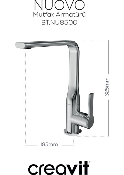 Nuovo Mutfak Armatürü Krom