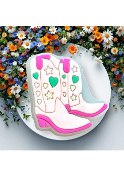 Ledli Yanıp Sönen Kovboy Temalı Ayakkabı Terlik Süsü Üç Boyutlu/ışıklı 3D Charm/jibbitz
