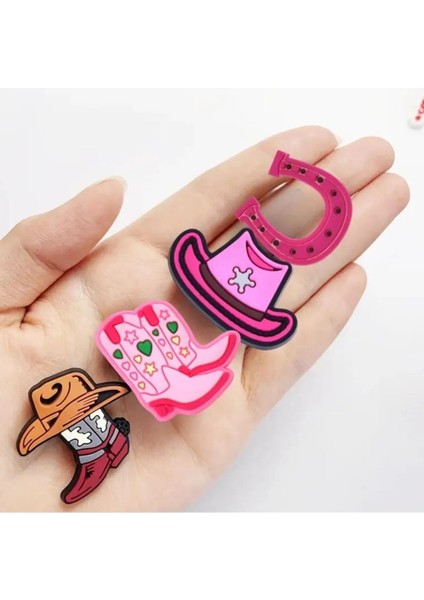 Ledli Yanıp Sönen Kovboy Temalı Ayakkabı Terlik Süsü Üç Boyutlu/ışıklı 3D Charm/jibbitz modelleri