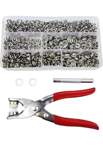 200 Adet 9.5mm Dikiş Gizli Düğmeler- Halka Basın Çıtçıt Çıtçıtlı Bağlantı Elemanları Klip Pense Dıy Elbise Beş Pençe Toka Kiti (Yurt Dışından)