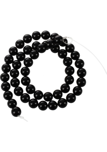 8mm Yuvarlak Siyah Oniks Yarı Değerli Taşlardan Değerli Gevşek Boncuklar (Yurt Dışından)