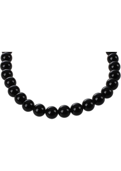 8mm Yuvarlak Siyah Oniks Yarı Değerli Taşlardan Değerli Gevşek Boncuklar (Yurt Dışından)
