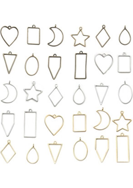 Metal Geometrik Içi Boş Çerçeve Kalıp Uv Epoksi Reçine Dıy Takı Yapımı Için Sonuç Yuvarlak Kolye (Yurt Dışından)