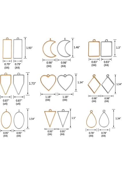 80 Pcs Reçine Preslenmiş Çerçeve Için Çeşitli Açık Metal Çerçeveler Takılar Küpe ve Kolye Yapımı Çerçeveler (Altın Gümüş) (Yurt Dışından) fiyatları
