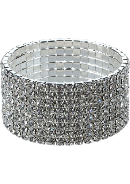Düğün Gelin Esnek 8 Sıralı Yapay Elmas Bileklik Bileklik 28 mm (Yurt Dışından)