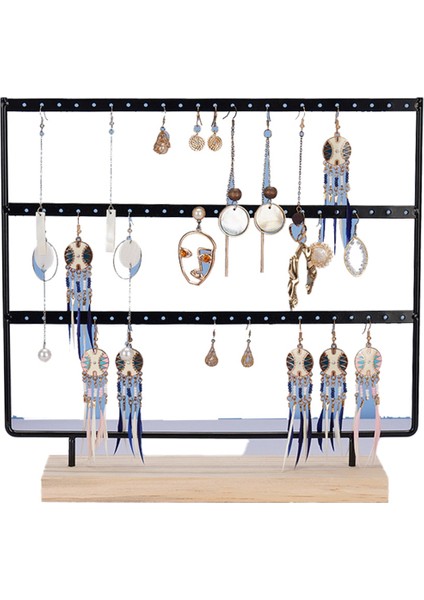 Siyah 69 Delikli Takı Rafı Masaüstü Küpe Yüzük Standı Kolye Ekran Yüzükler (Yurt Dışından)