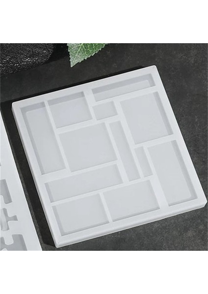 Bulmaca Reçine Kalıp Silikon Geometrik Yapboz Oyunu Çift Taraflı Tepsi Epoksi Döküm Dıy El Sanatları (Yurt Dışından)