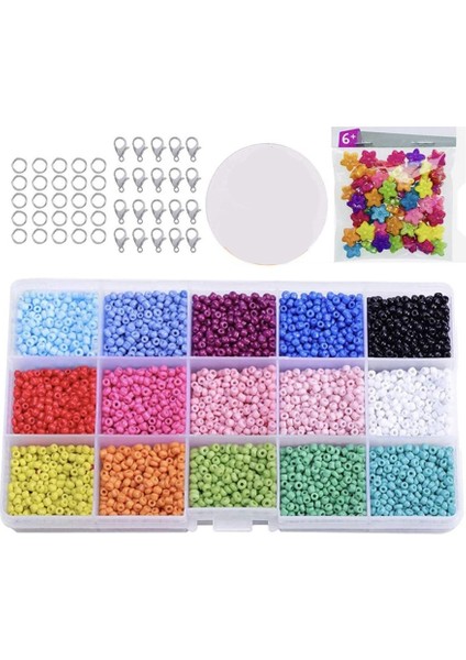 Çocuklar Için Renkli 3mm Cam Boncuk Kendin Yap Bileklik Sanat ve Takı Yapımı, Oyun Yapımı (Yurt Dışından)