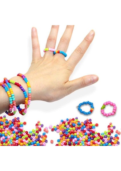 Çocuklar Için Renkli 3mm Cam Boncuk Kendin Yap Bileklik Sanat ve Takı Yapımı, Oyun Yapımı (Yurt Dışından) fırsatları