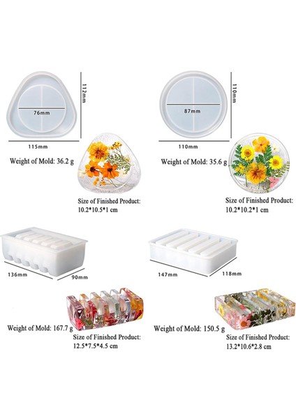 Epoksi Üçgen Yuvarlak Bardak Mat Için 4 Adet Reçine Coaster Kalıp Seti (Yurt Dışından) fiyatları