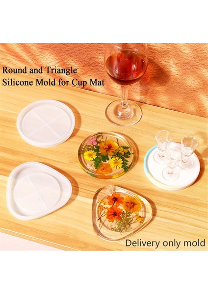Epoksi Üçgen Yuvarlak Bardak Mat Için 4 Adet Reçine Coaster Kalıp Seti (Yurt Dışından) modelleri