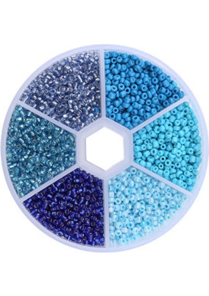 Kutulu 2mm Cam Tohum Boncuk Kolye Kristal Conta Takı Yapımı Için Dıy El Yapımı Aksesuarlar Mavi (Yurt Dışından)