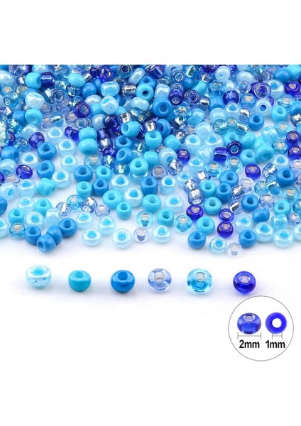 Kutulu 2mm Cam Tohum Boncuk Kolye Kristal Conta Takı Yapımı Için Dıy El Yapımı Aksesuarlar Mavi (Yurt Dışından) fırsatları