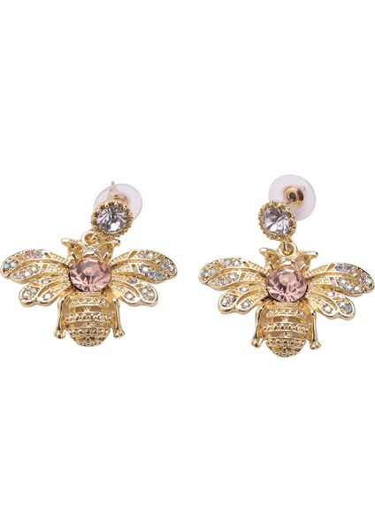 Sevimli Rhinestone Kristal Böcek Altın Bumble Bal Arısı Damızlık Küpe Balarısı Kadın Kızlar Için Delici Takı (Yurt Dışından)