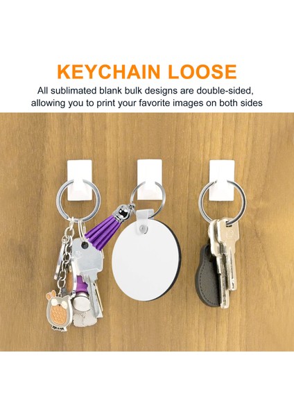 100 Adet Mdf Süblimasyon Boşlukları Anahtarlık Toplu, Anahtarlık ile Dıy Için Çift Taraflı (Yurt Dışından) fırsatları