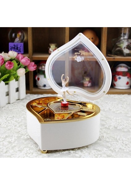 Beyaz Sevgililer Müzik Kutusu Kalp Şekli Dönen Çıkarılabilir Dans Heykelcik Biblo Takı Hediye, Pembe (Yurt Dışından) fiyatları