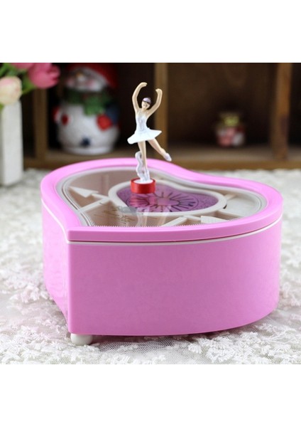 Beyaz Sevgililer Müzik Kutusu Kalp Şekli Dönen Çıkarılabilir Dans Heykelcik Biblo Takı Hediye, Pembe (Yurt Dışından) modelleri