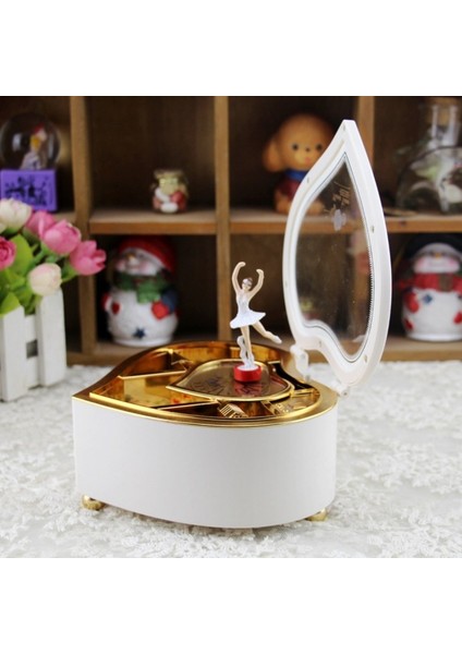 Beyaz Sevgililer Müzik Kutusu Kalp Şekli Dönen Çıkarılabilir Dans Heykelcik Biblo Takı Hediye, Pembe (Yurt Dışından) fırsatları