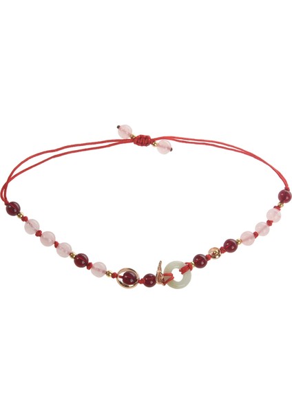 Etnik Stil Taze ve Basit Bileklik Kadın Kırmızı Ip Dokuma Sanatı Küçük (Yurt Dışından)