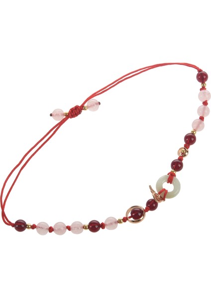 Etnik Stil Taze ve Basit Bileklik Kadın Kırmızı Ip Dokuma Sanatı Küçük (Yurt Dışından) fırsatları