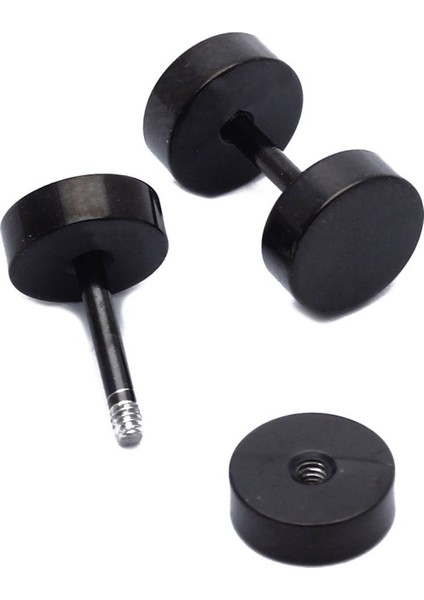 1 Çift Erkek Halter Paslanmaz Çelik Kulak Çıtçıtlı Küpe Siyah 6mm (Yurt Dışından) modelleri