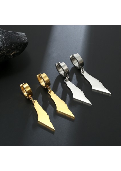 C Gümüş Filistin Haritası Dangle Küpe Kadın Ülke Coğrafya Sarkık Küpe Paslanmaz Takı (Yurt Dışından) fırsatları