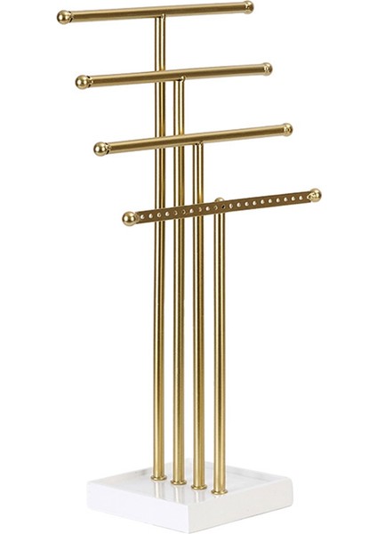 Altın 4 Katlı T-Şekilli Takı Rafı Küpe Saklama Ekran Kolye Kızlar Için Organize Edilecek (Yurt Dışından)