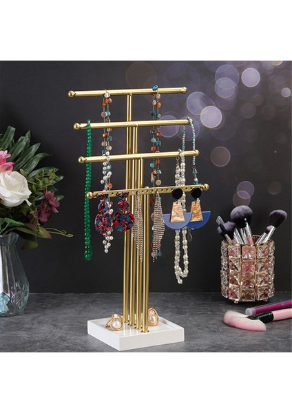 Altın 4 Katlı T-Şekilli Takı Rafı Küpe Saklama Ekran Kolye Kızlar Için Organize Edilecek (Yurt Dışından) fiyatları