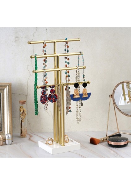 Altın 4 Katlı T-Şekilli Takı Rafı Küpe Saklama Ekran Kolye Kızlar Için Organize Edilecek (Yurt Dışından) fırsatları