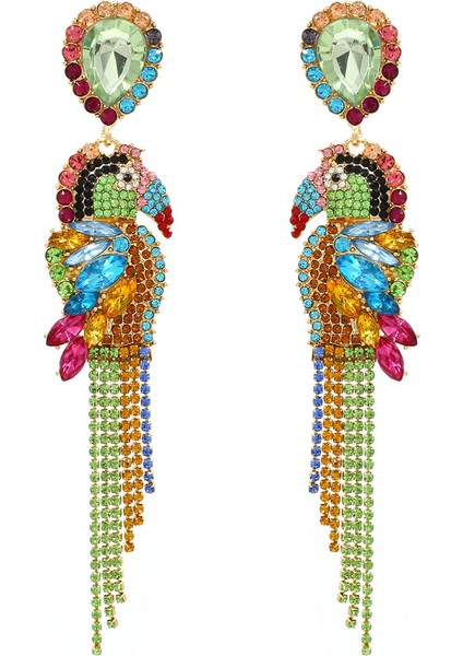 Kuşlar Saçaklı Damla Dangle Küpe Düğün Takı Bohem Kadın (Yurt Dışından)