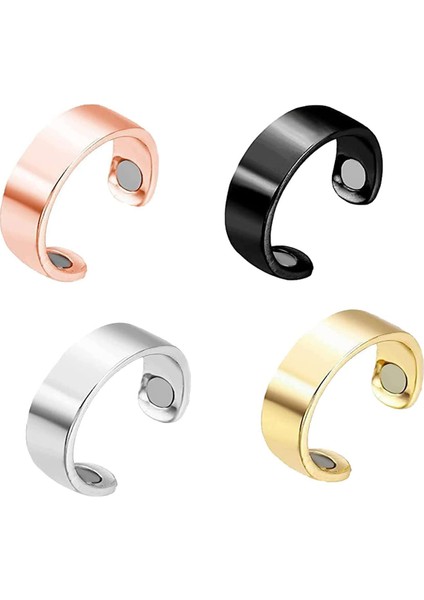 4'lü Paket Lenf Drenaj Terapisi Manyetik Halkalar, Ayarlanabilir Halka Unisex (Yurt Dışından)