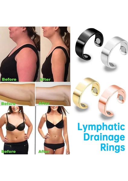 4'lü Paket Lenf Drenaj Terapisi Manyetik Halkalar, Ayarlanabilir Halka Unisex (Yurt Dışından) fiyatları